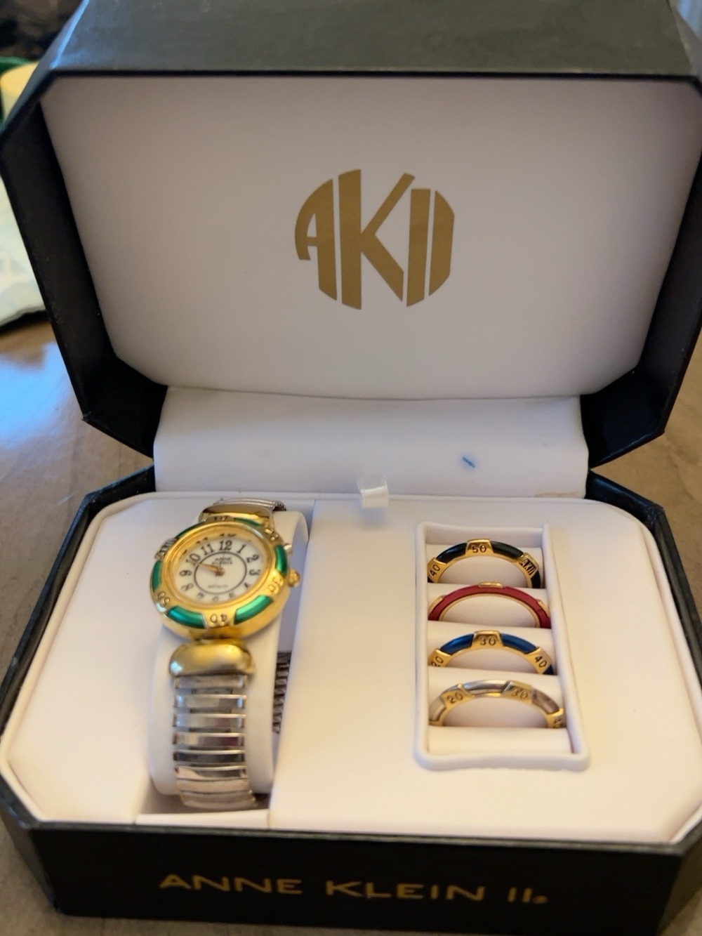Vintage Anne Klein II Watch Interchangeable Bezel Set Original Box
